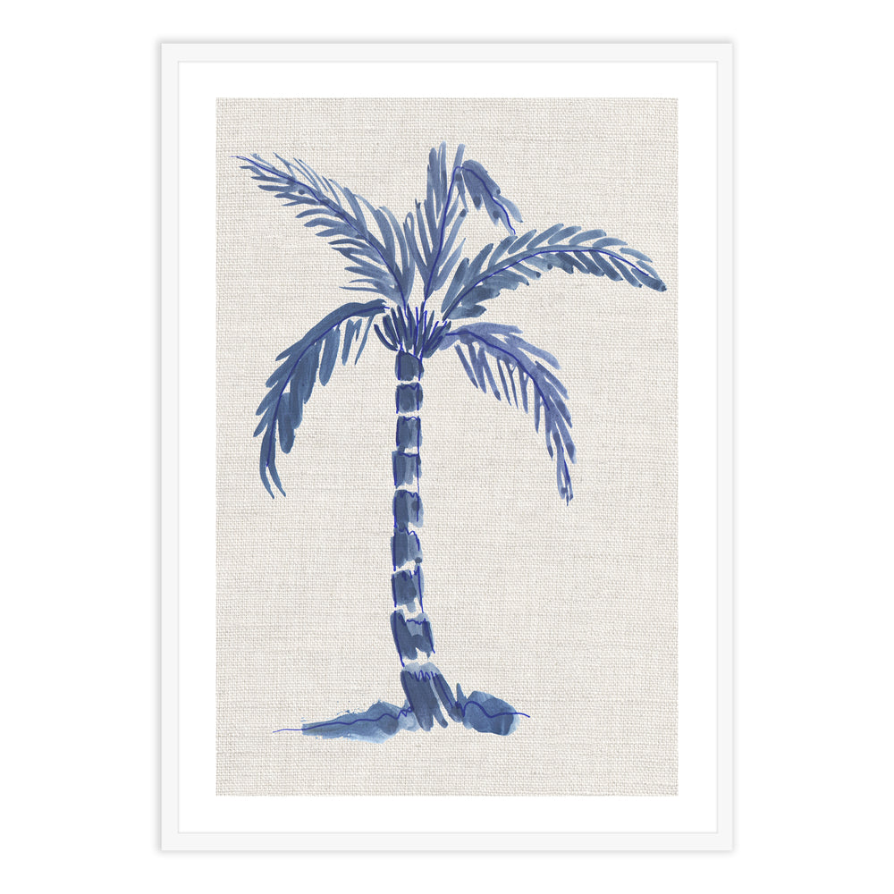 Inky Blue Palm Study Print 01