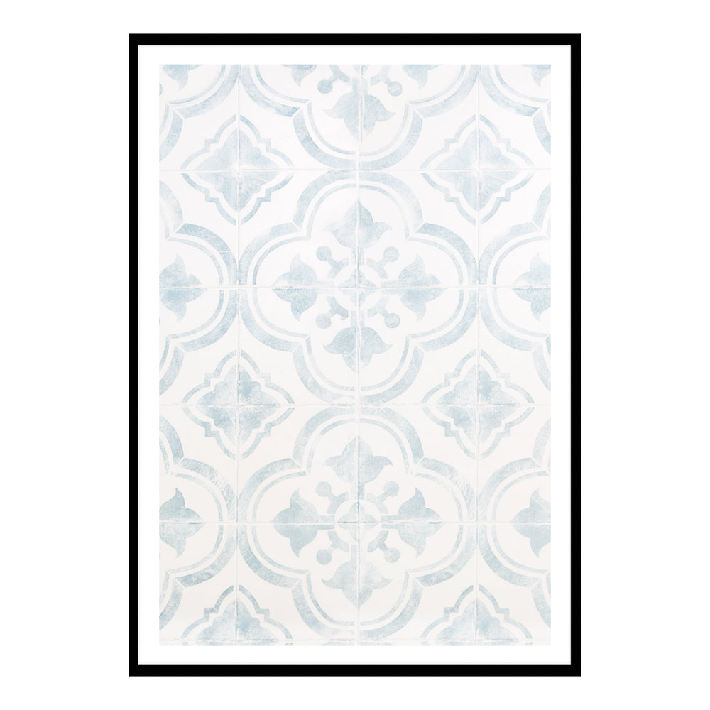 Italian Tiles Cool Toned Framed Wall Art